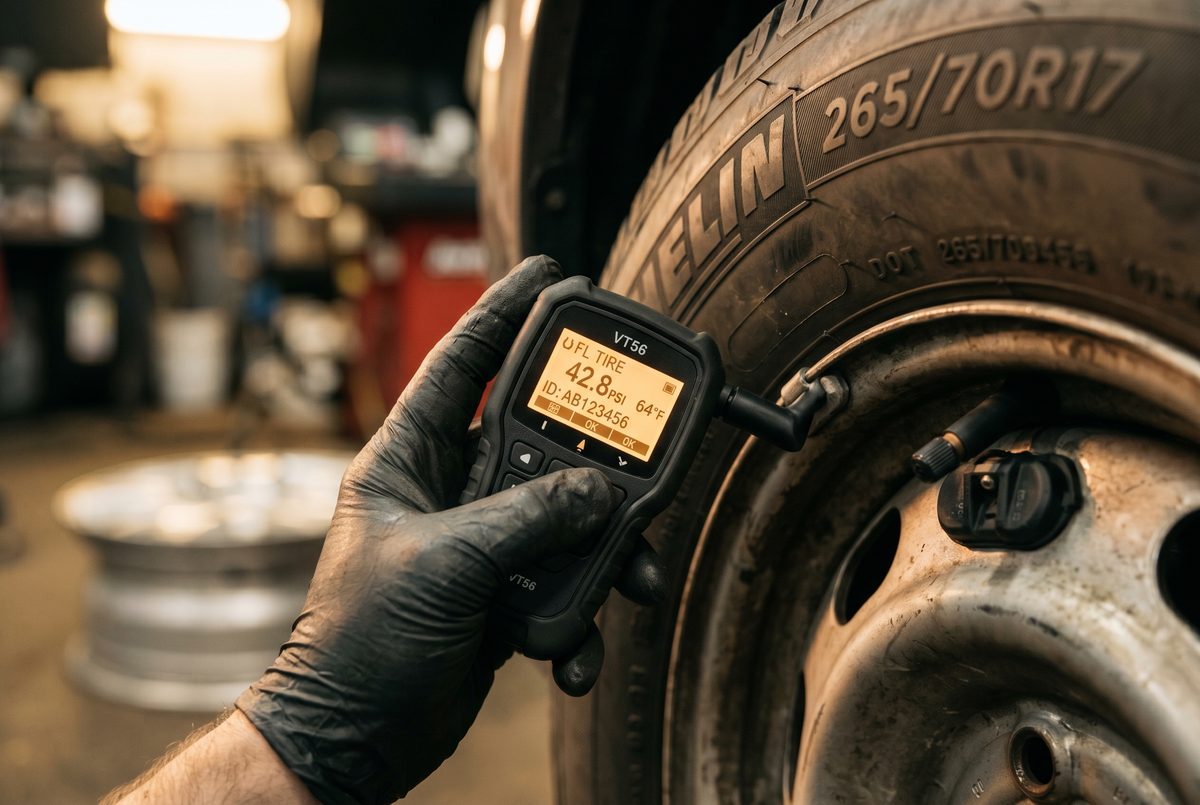 TPMS tire pressure sensor diagnostics at M&J Tires